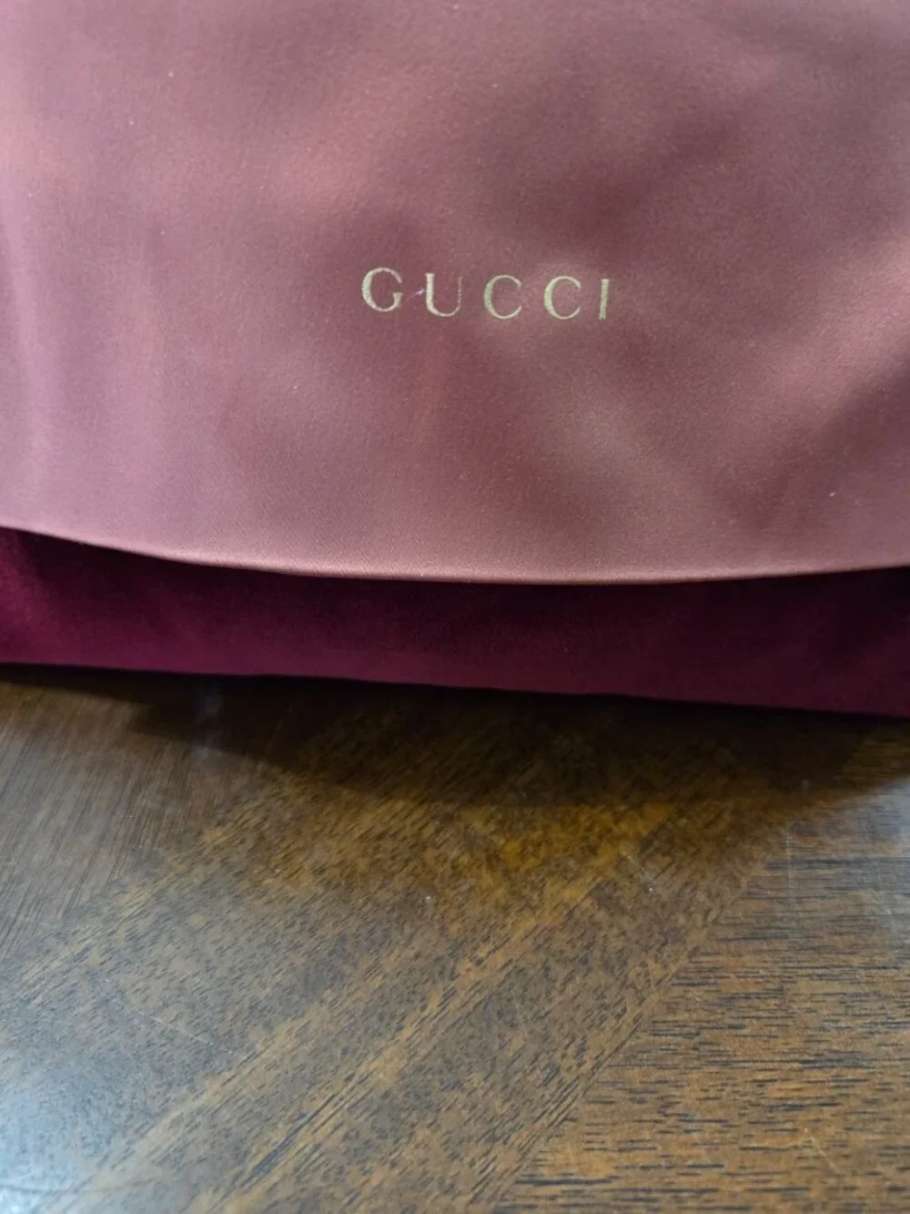 Gucci Hollywood Forever Collection Burgundy Velvet Satin Pouch Dust Bag